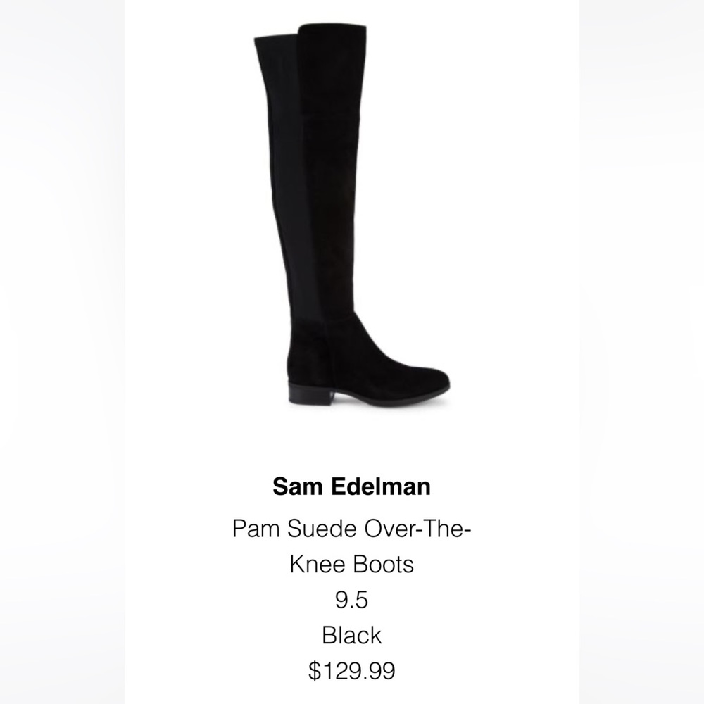 Sam Edelman black suede over the knee boots. Worn one single time.